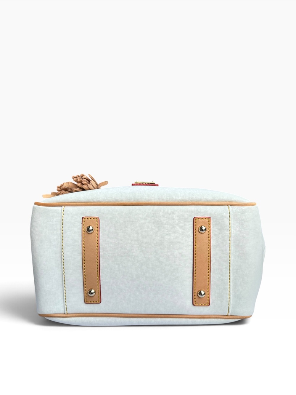 Dooney & Bourke Maddie Shoulder Bag with Tassel. White Saffiano Leather - Picture 3 of 16